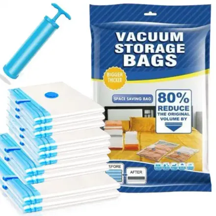 Sacs De Rangement Sous Vide – Pack De 9 Avec Pompe Incluse thumbnail 3