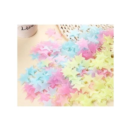 100 Pcs Etoiles Stickers Muraux Autocollants Lumineux Phosphorescentes 3 Cm thumbnail 1