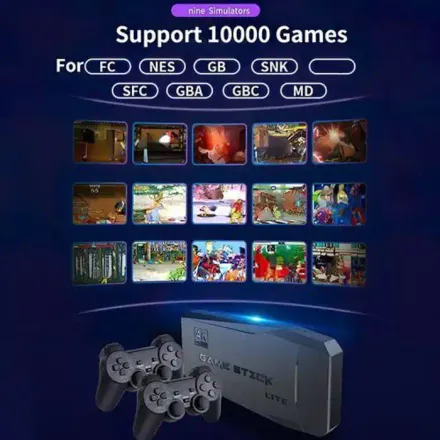 Console De Jeu Vidéo - Non Spécifié - Hd 4k - 64go - 10000 Jeux - 2 Manettes Sans Fil thumbnail 2
