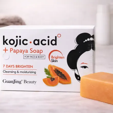Kojic Acid Soap Guanjing Beauty – Savon Éclaircissant & Hydratant Visage Et Corps thumbnail 1