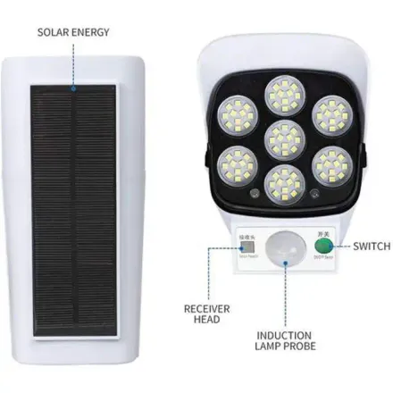 Lampe Solaire - Caméra Factice - Détecteur De Mouvement - 3 Modes D'éclairage - Ip66… thumbnail 3