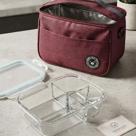 Sac Isotherme Avec Boîte Repas En Verre Compartimentée - Couleur Aléatoire thumbnail 3