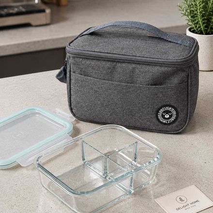 Sac Isotherme Avec Boîte Repas En Verre Compartimentée - Couleur Aléatoire thumbnail 2