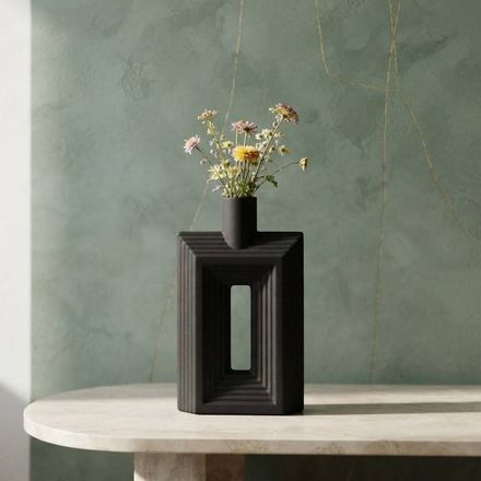 Vase Décoratif Rectangulaire En Céramique – Géométrique thumbnail 1
