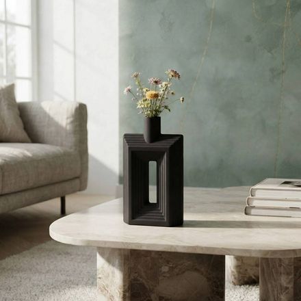 Vase Décoratif Rectangulaire En Céramique – Géométrique thumbnail 2