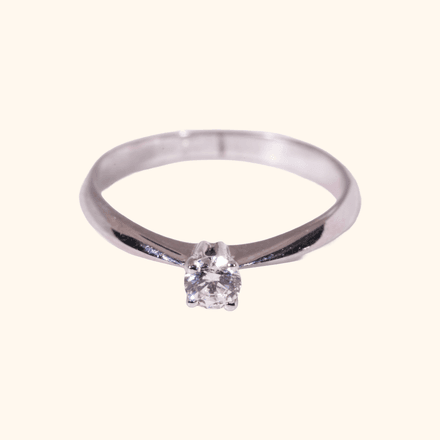 Bague Élégance Solitaire En Or Blanc 18 Carats & Diamilite thumbnail 2