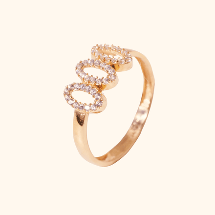 Bague Élégance Triple Anneaux En Or Jaune 18 Carats & Diamilite thumbnail 2