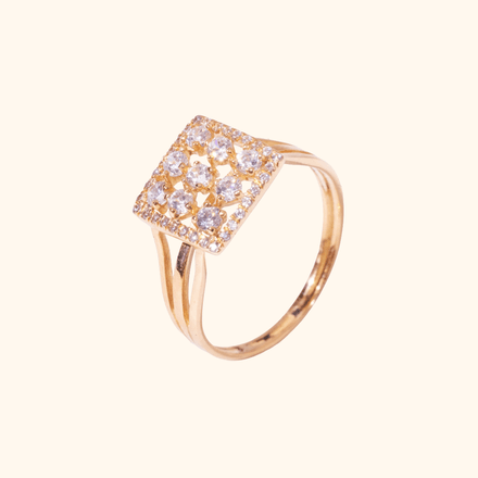 Bague Éclat Royal En Or Jaune 18 Carats & Diamilite - Modernité En Or Jaune thumbnail 1