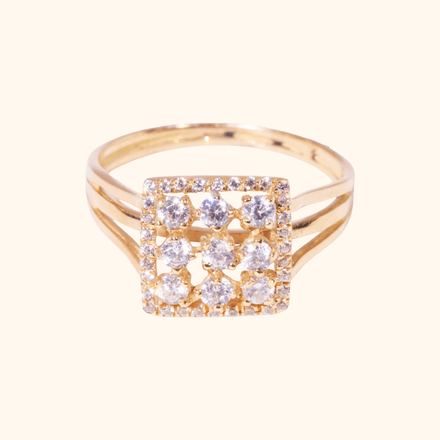 Bague Éclat Royal En Or Jaune 18 Carats & Diamilite - Modernité En Or Jaune thumbnail 2