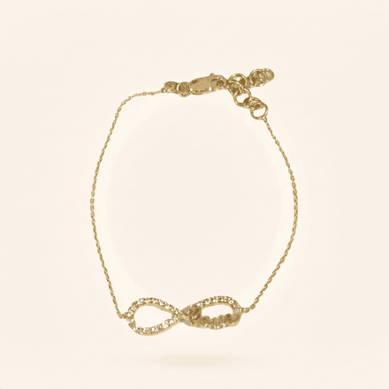 Gourmette Infini Love En Or Jaune 18k Et Diamilite thumbnail 3