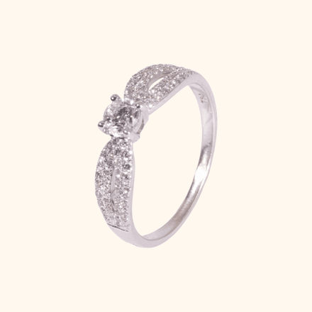 Bague De Mariage En Or Blanc 18 Carats Avec Diamant Naturel – Symbole D’amour Éternel thumbnail 1
