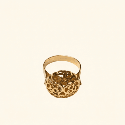 Bague Arabesque Héritage En Or Jaune 18 Carats – Collection Élégance Royale thumbnail 1