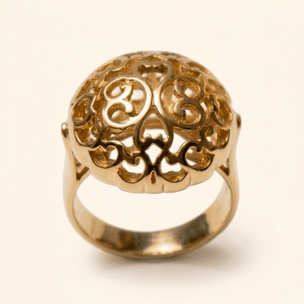 Bague Arabesque Héritage En Or Jaune 18 Carats – Collection Élégance Royale thumbnail 2