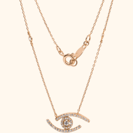 Collier Œil Élégance En Or Rose 18 Carats Avec Diamilite thumbnail 2