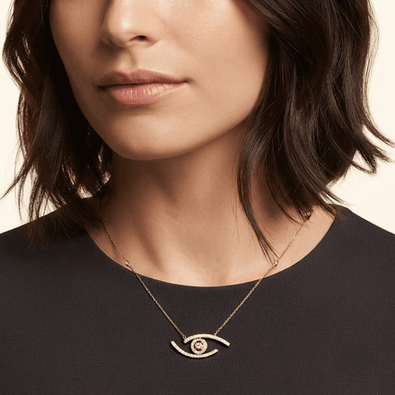 Collier Œil Élégance En Or Rose 18 Carats Avec Diamilite thumbnail 3