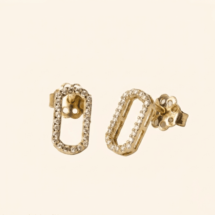 Boucle D'oreille Octavia Pavée En Or Jaune 18 Carats thumbnail 1