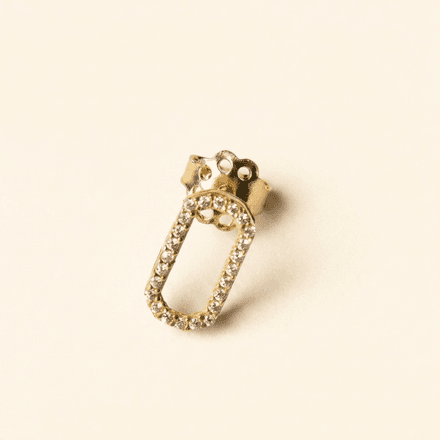 Boucle D'oreille Octavia Pavée En Or Jaune 18 Carats thumbnail 3