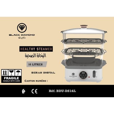 DIGITAL HEALTHY STEAMER 14L: Cuiseur Vapeur XXL Sans BPA thumbnail 5