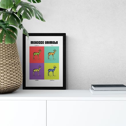 Affiche de la planche zoologique GAZELLE DAMA version POP thumbnail 1