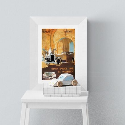 Affiche publicitaire vintage "Grand garage Rabat" - reproduction thumbnail 1