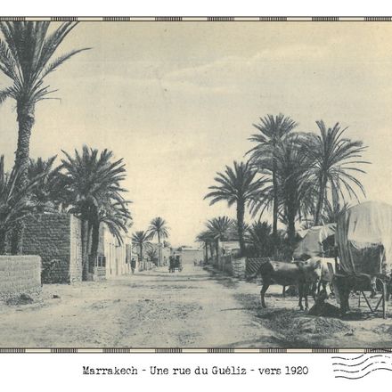 Affiche d'une vue ancienne de Marrakech - Une rue du Guéliz - vers 1920 - reproduction thumbnail 2