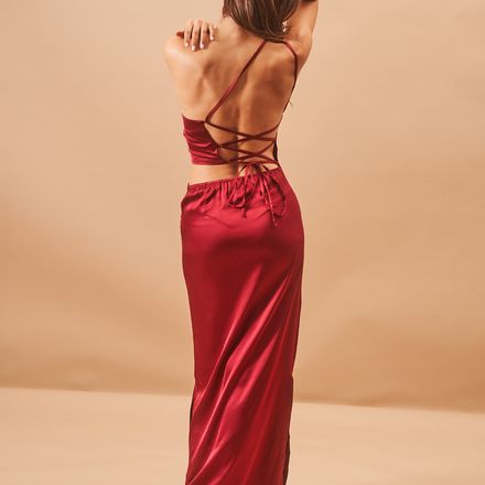 Robe Iris Satin Wine thumbnail 6