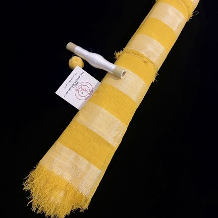 Tissu Bzioui classique – Jaune éclat & soie blanche thumbnail 1