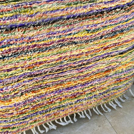 Tapis berbère Beni Ouarain rayé coloré 100% laine de mouton - 162cm / 110cm thumbnail 2