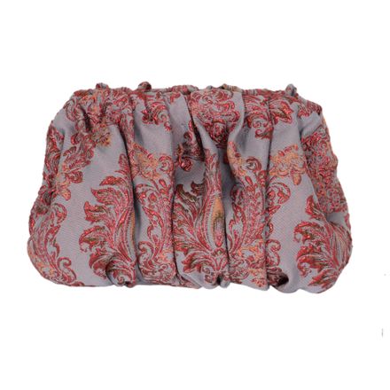 Sac en brocart gris et rose thumbnail 1