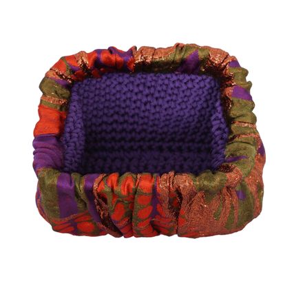 Sac en brocart orange violet et bronze thumbnail 2