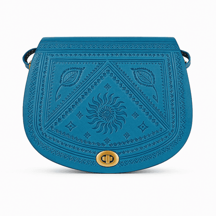 Sac En Cuir Marocain Fait Main - Design Berbère Unique thumbnail 1