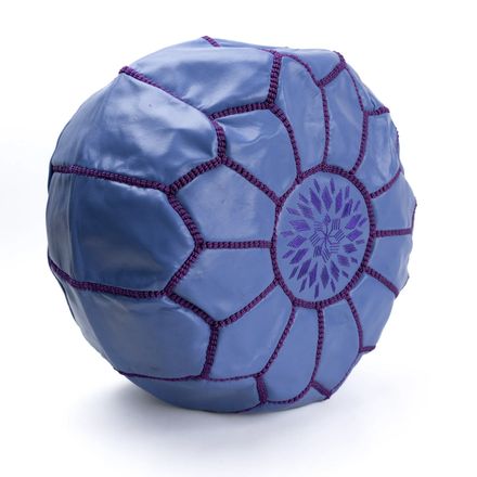 Pouf en cuir brodé thumbnail 2