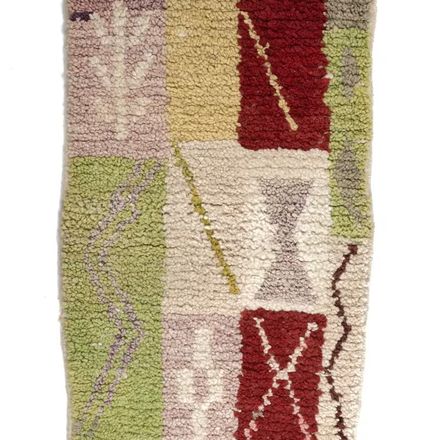 Tapis marocain à motifs de diamants aux douces couleurs pastel thumbnail 1