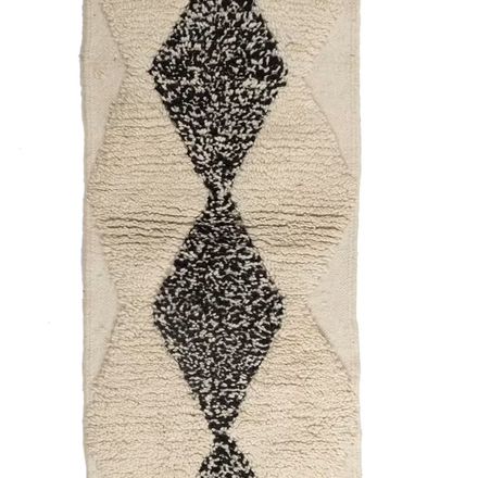 Tapis marocain Beni Ourain noir et blanc thumbnail 1