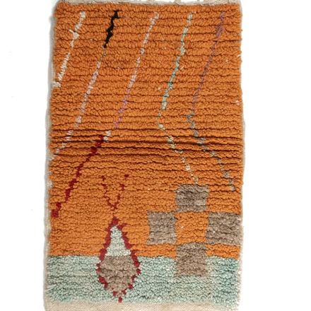 Tapis marocain tribal à rayures abstraites thumbnail 1