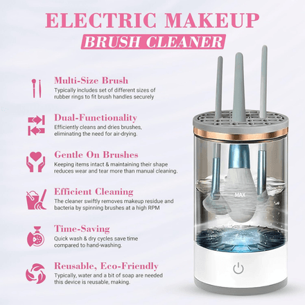 Makeup Brush Cleaner – Nettoyant Électrique pour Pinceaux de Maquillage thumbnail 3