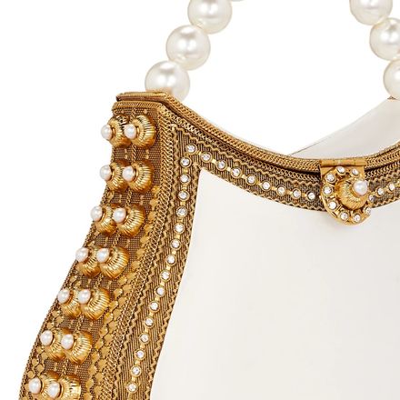 Nimmi Pearl Purse -Bridal -Classic -Gold & Off White thumbnail 3