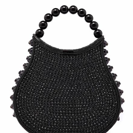 All That Glitters-Nimmi Crystal Pearl Purse -Midnight Black thumbnail 1