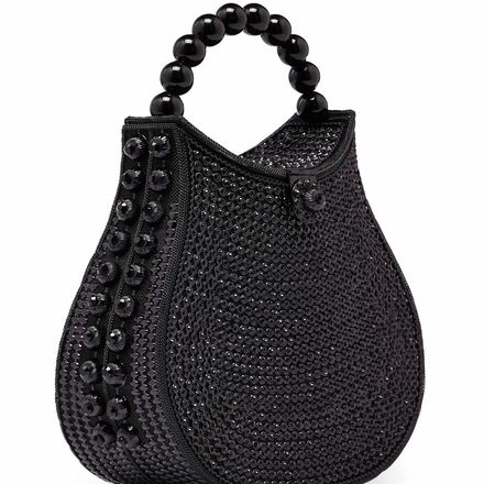 All That Glitters-Nimmi Crystal Pearl Purse -Midnight Black thumbnail 2