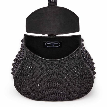 All That Glitters-Nimmi Crystal Pearl Purse -Midnight Black thumbnail 3