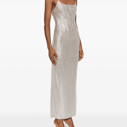 robe-bustier longue à ornements en cristal thumbnail 2
