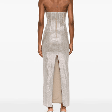 robe-bustier longue à ornements en cristal thumbnail 4