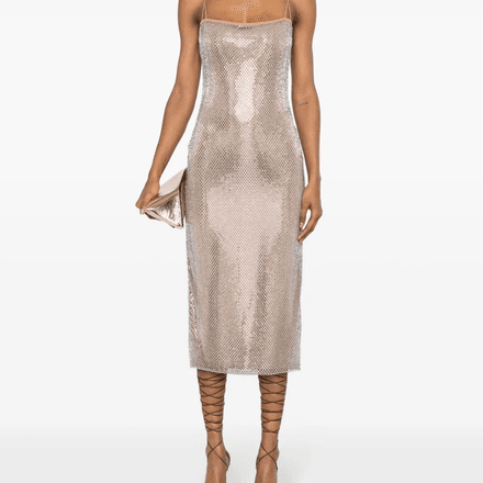 MIDI DRESS STUDED WITH SQUARE CRYSTALS thumbnail 3