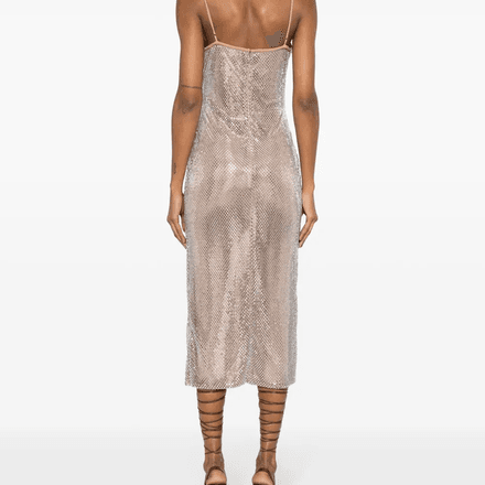 MIDI DRESS STUDED WITH SQUARE CRYSTALS thumbnail 4