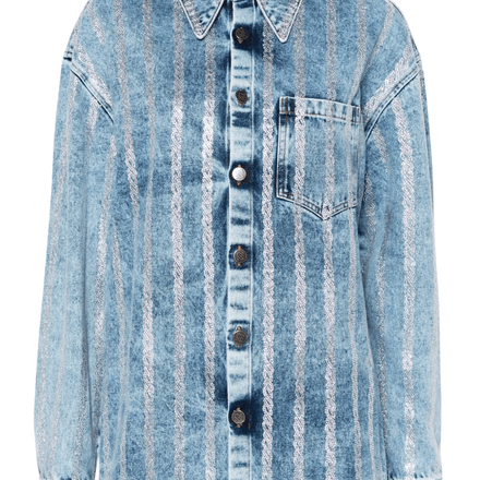MARBLED DENIM SHIRT WITH CRYSTAL  thumbnail 1