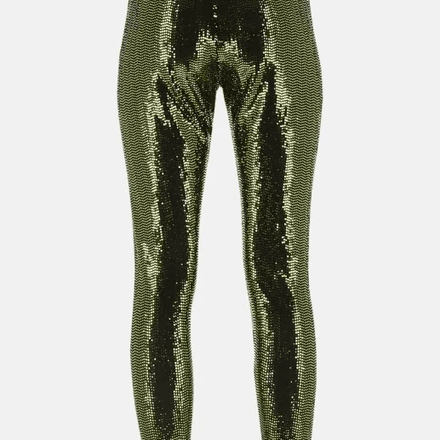 Legging brodé de sequins à taille haute thumbnail 1