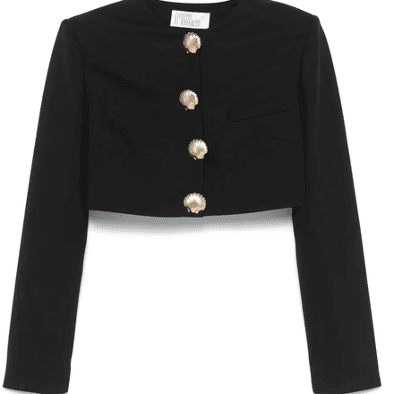 CROPPED JACKET WITH SEA SHELL PIN DEALLING  thumbnail 1
