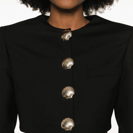 CROPPED JACKET WITH SEA SHELL PIN DEALLING  thumbnail 2