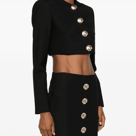 CROPPED JACKET WITH SEA SHELL PIN DEALLING  thumbnail 3