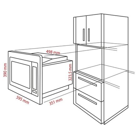 Micro-ondes encastrable inox 25L avec grill et convection, MWG 3001 HEB thumbnail 5